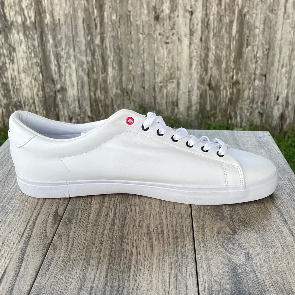 Polo Ralph‎ Lauren Longwood Sneakers Men 15 White Leather Big Logo Low Top Shoes